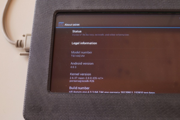 Android ICS info screen