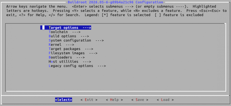 File:Buildroot-2026.05 menuconfig.png